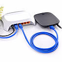 Мережевий кабель Ethernet RJ45 50 м. Водонепроникний CAT5 кабель LAN для CCTV POE IP камер. Blue, фото 7
