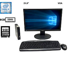 Комплект | Комп'ютер HP ProDesk 400 G1 DM/Core i3-4160T 3.10GHz/8GB DDR3/SSD 256GB M.2 | Монітор 22'' LG Flatron E2211S-BN Б/В