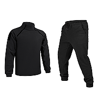 Костюм флісовий, тактичний, тренувальний, чорний