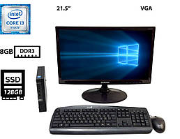 Комплект | Комп'ютер Dell Optiplex 3020M/Core i3-4160T 3.10GHz/8GB DDR3/SSD 128GB | Монітор 21.5" Samsung S22C300B Б/В
