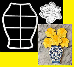 Набір пластикових вирубок "Ваза +нарцис"