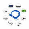 Мережевий кабель Ethernet RJ45 20 м. Водонепроникний CAT5E кабель LAN для CCTV POE IP-камер. Blue, фото 3