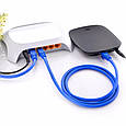 Мережевий кабель Ethernet RJ45 20 м. Водонепроникний CAT5E кабель LAN для CCTV POE IP-камер. Blue, фото 6