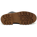 Черевики чорні з коричневою підошвою жіночі із замком шкіряні на вовні MIDA 240675(1ш) розмір 36, фото 9