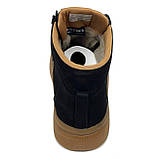 Жіночі шкіряні кеди чорного кольору з коричними вставками та підошвою на шерсті Mida 240709(9ш) розмір 36, фото 6