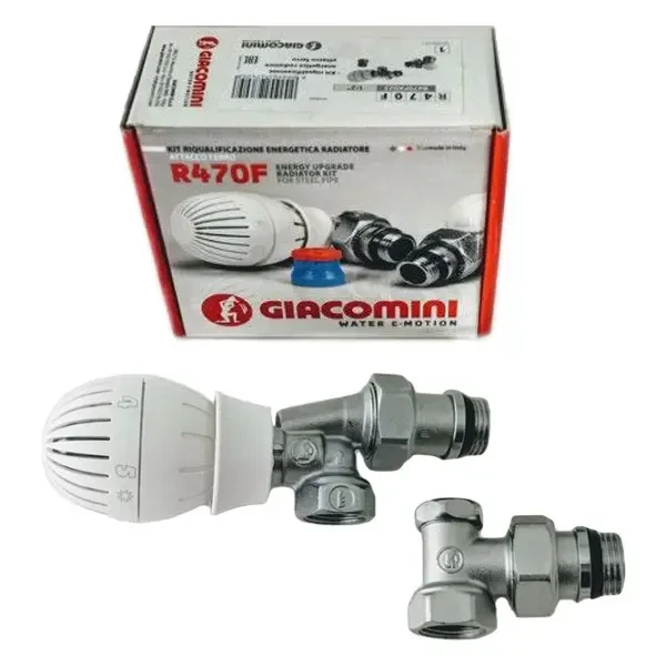 Термостатичний комплект Giacomini R470FX023 Ø 1/2 кутовий осьовий