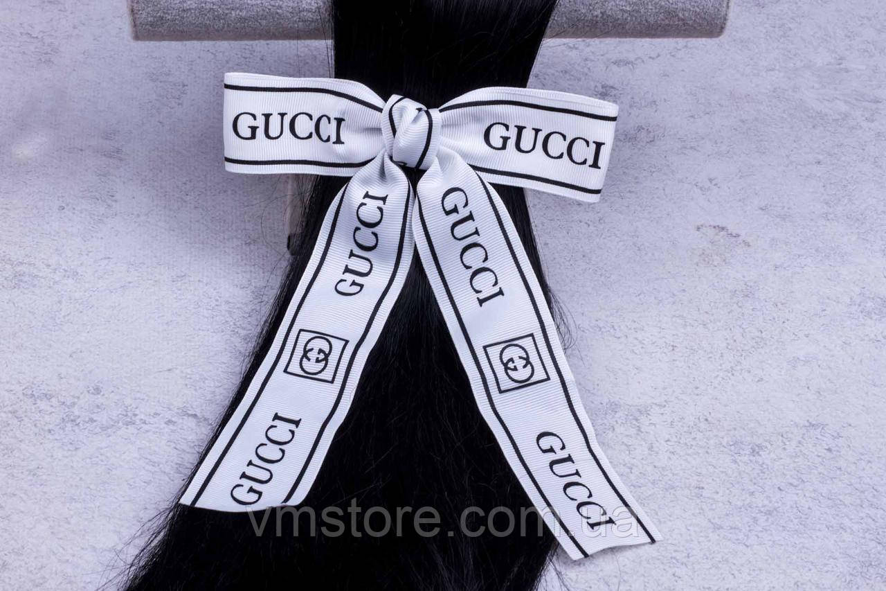 Бант білий на шпильці автомат, білий бант для волосся, фото 1