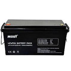 Акумуляторна батарея MUST LP15-24100 MUST (LiFePO4 25.6V 100Ah 2.56kWh)