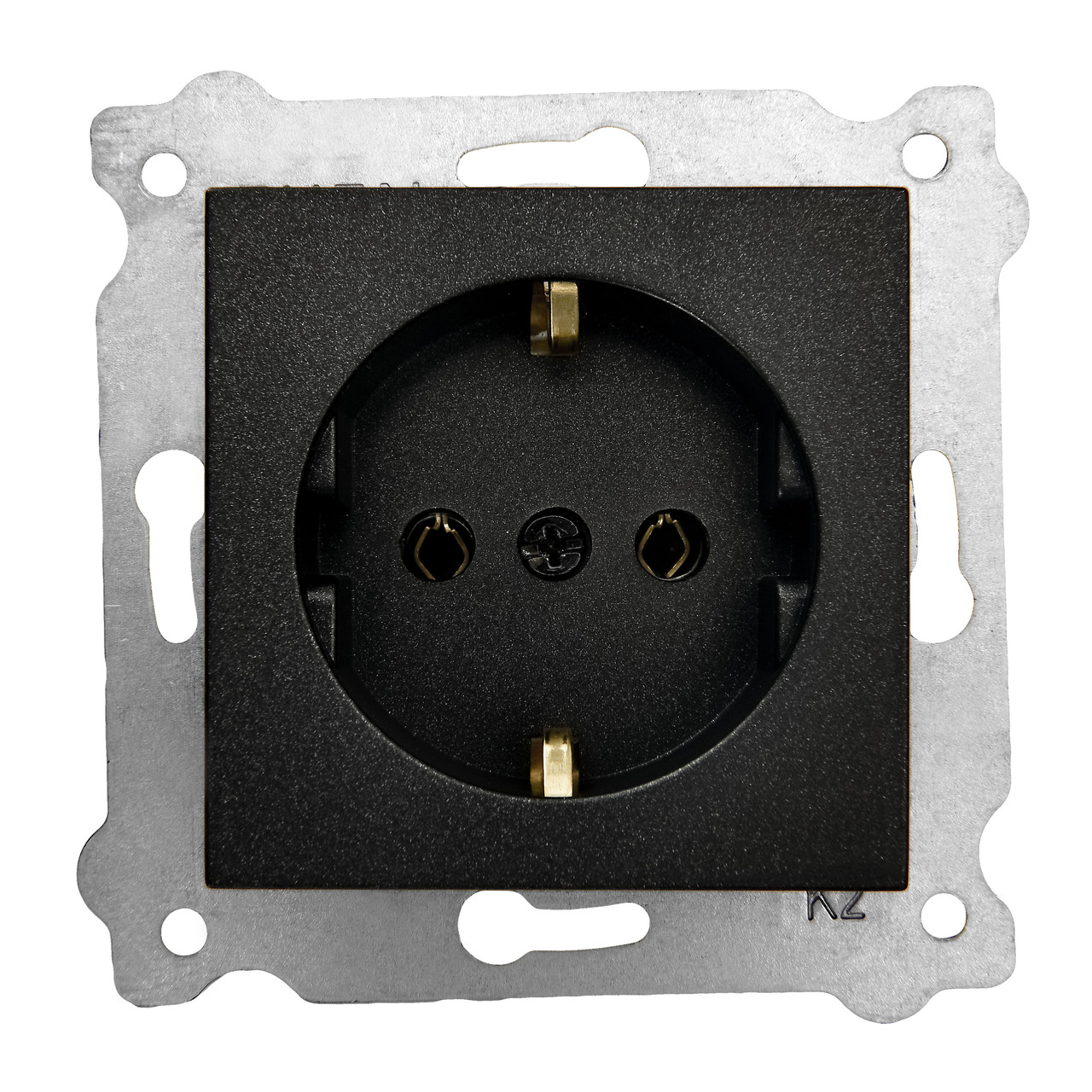 Механізм розетки з заземленням чорний KARELL