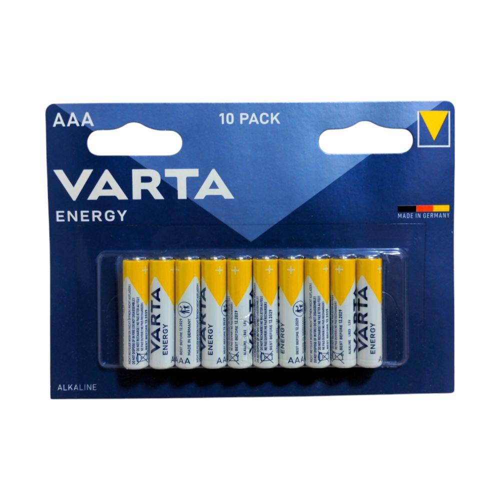 Лужні батарейки Varta ААА LR03 10 штук у блістері, упаковка надійних мізинчикових батарейок