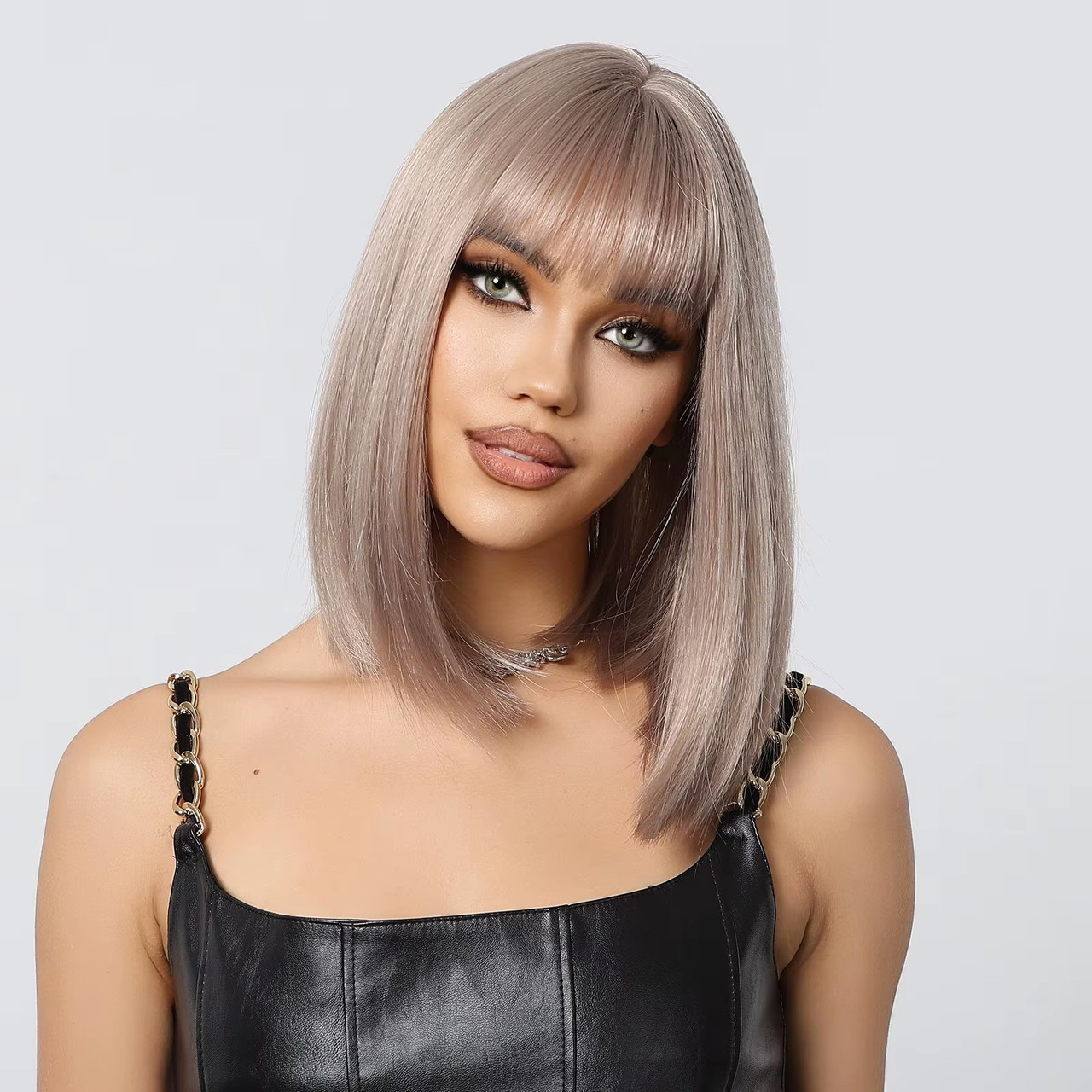 Перука пшенична каре з чубом середньої довжини русява (LC1123), фото 1