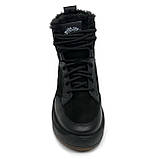 Жіночі шкіряні кеди чорного кольору з шнуровкою на шерсті Mida 240712(383ш) розмір 36, фото 3