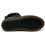 Жіночі шкіряні кеди чорного кольору з шнуровкою на шерсті Mida 240712(383ш) розмір 36, фото 9