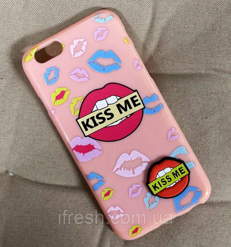 Силіконовий чохол для iPhone 6S/6 - Kiss Me, Рожевий, фото 1