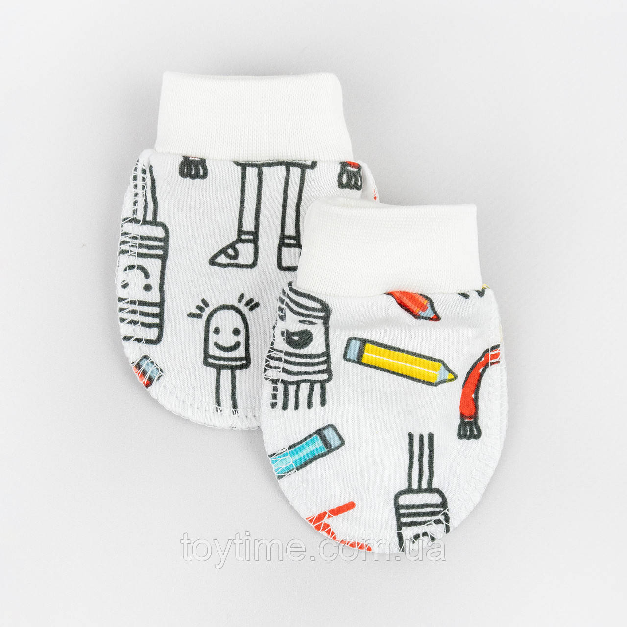 Царапки для немовлят на манжеті з начосом 0-3 міс Robots, фото 1