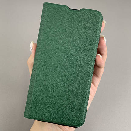 Чохол-книга для Samsung Galaxy S25 книжка із захистом камери на телефон самсунг с25 темно-зелена q01d, фото 1