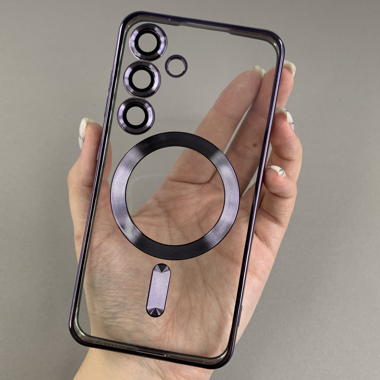 Чохол для Samsung Galaxy S25 чохол з магсейф із захистом камери на телефон самсунг с25 фіолетовий h3b