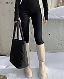 Лосини в рубчік на флісі з високою талією 137 ис, фото 2