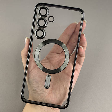 Чохол для Samsung Galaxy S24 FE прозорий чохол з магсейф на телефон самсунг с24 фе чорний h3b, фото 1