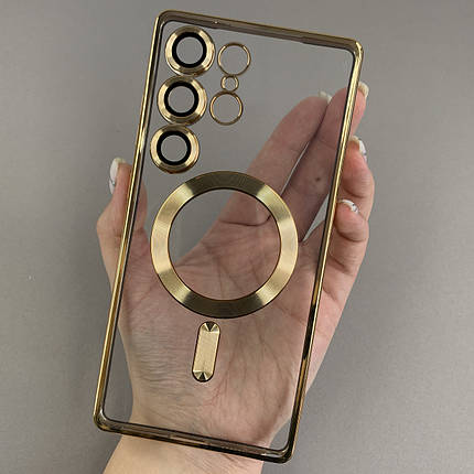 Чохол для Samsung Galaxy S25 Ultra прозорий чохол з магсейф на телефон самсунг с25 ультра золотий h3b, фото 1