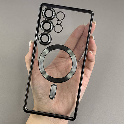 Чохол для Samsung Galaxy S25 Ultra прозорий чохол з магсейф на телефон самсунг с25 ультра чорний h3b, фото 1