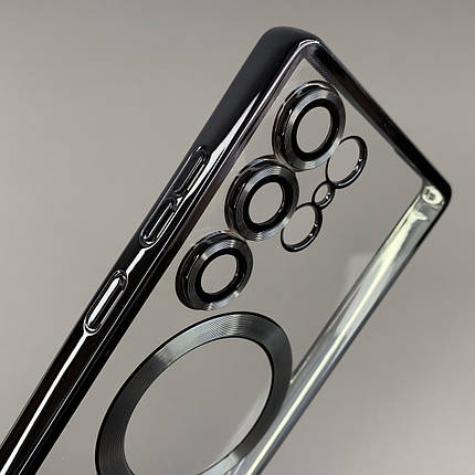 Чохол для Samsung Galaxy S25 Ultra прозорий чохол з магсейф на телефон самсунг с25 ультра чорний h3b, фото 3