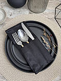 Куверт на три відділення, чохол для столових приборів, чорного кольору, водовідштовхуючий, фото 3