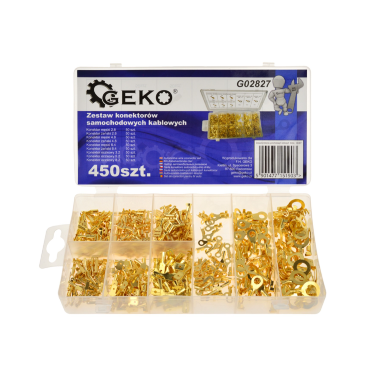 Набір автомобільних кабельних роз'ємів 450 шт. GEKO G02827, фото 1