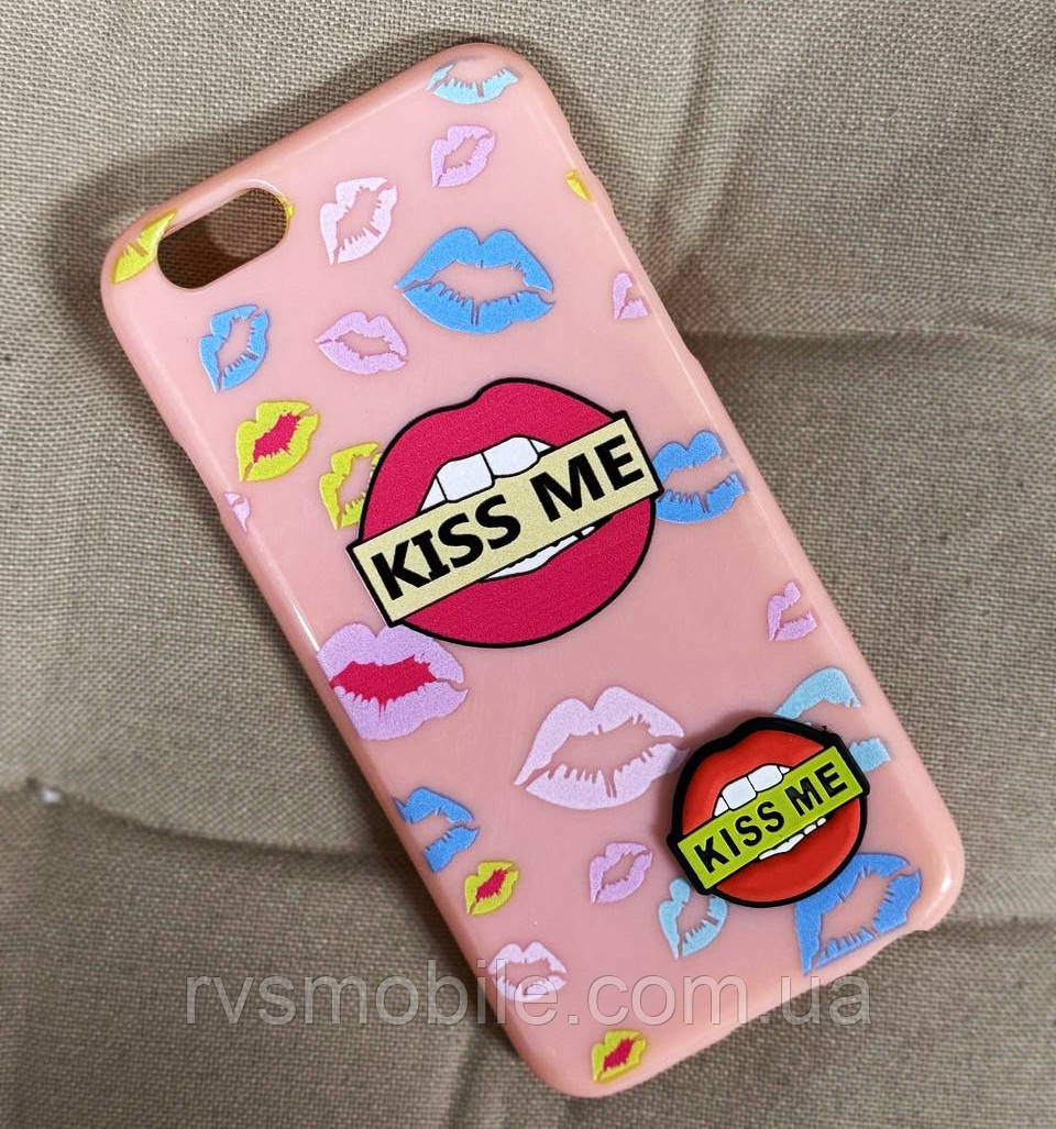 Силіконовий чохол для iPhone 6S/6 - Kiss Me, Рожевий, фото 1