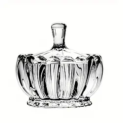 Цукорниця скляна з кришкою Корона 106мм Helios 6300