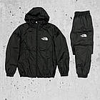 Чоловічий спортивний костюм The North Face на плащівці чорний Комплект Зе норт фейс + Кепка з капюшоном, фото 3