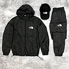 Чоловічий зимовий спортивний костюм The North Face на плащівці сірий Комплект Зе норт фейс з капюшоном, фото 2