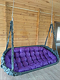 Садова гойдалка 90х180 см, Підвісне крісло гамак для квартири та дачі, навантаження 200 кг, Гойдалка для відпочинку, фото 8