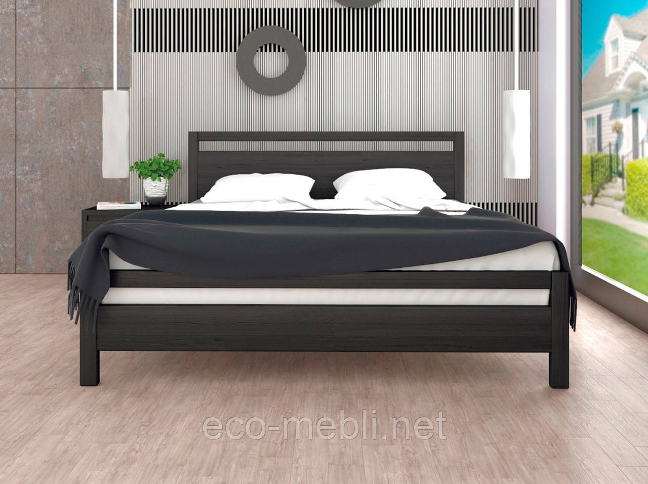 Ліжко ТИС "Віола" з натурального дерева в спальню,дитячу, фото 1