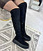 Ботфорти панчохи жіночі замшеві. Колір чорний, фото 2