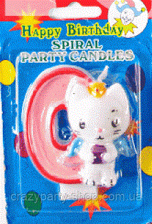 Свічка-цифра для торта Хелло, Кітті 0, фото 1