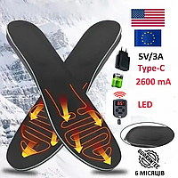 Устілки з підігрівом та потужним акумулятором на пульту "Inkon premium turbo 2600 Eva led" швидка зарядка 3A L