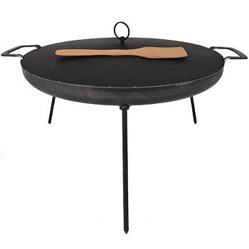 Сковорода дискова 52 см з ніжками, кришкою та лопаткою