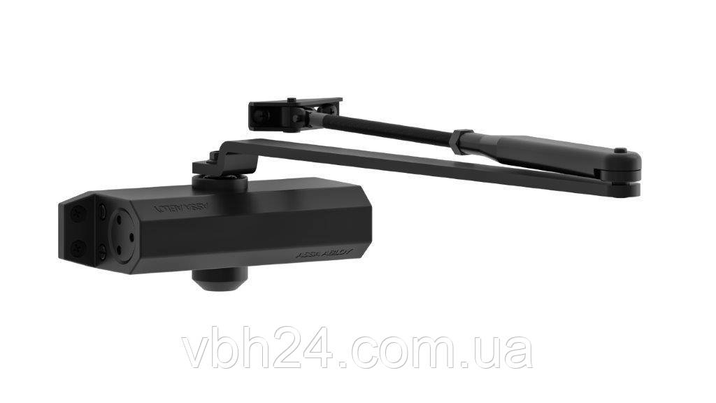 Доводчик із ножицями чорний RAL9005, ASSA ABLOY DC110