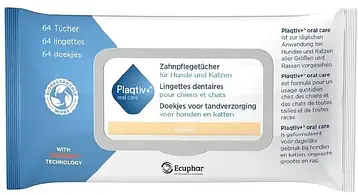 Стоматологічні серветки для собак та кішок Plaqtivplus Dental Wipes 64 шт