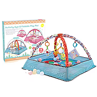 Манеж дитячий ігровий, килимок для повзання, розвивальний килимок для малюків, м'який килимок для дітей, блакитний