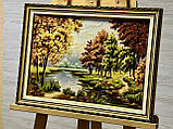 Бурштинова Картина пейзаж, картина з бурштину пейзаж 30*40 см, фото 4