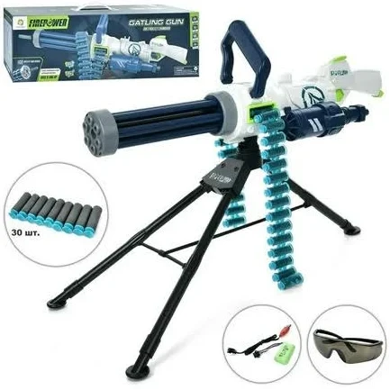 Автомат M610-1 акум., м'які кулі-присоски, USB, окуляри, кор., 69,5-22-15,5 см., фото 1