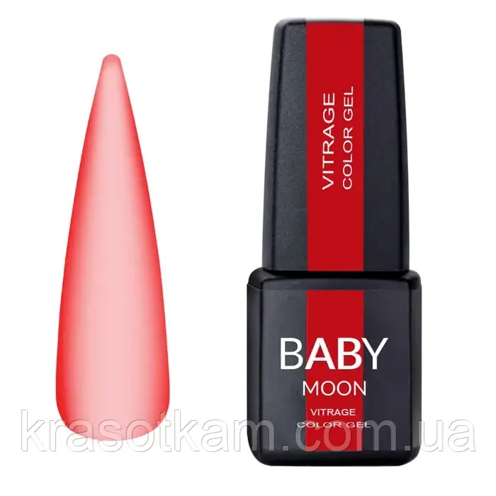 Гель-лак Baby Moon Vitrage Collor Gel No07 червоний, 6 мл, фото 1