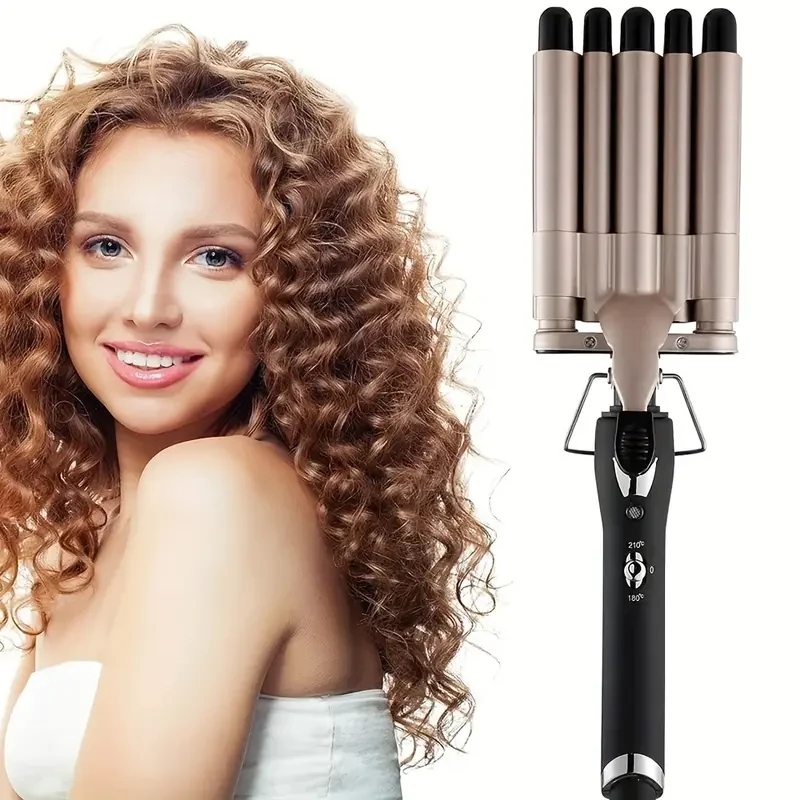 Щипці для Завивки Керамічні на 5 хвиль hair curler KR-8832 Золотистий
