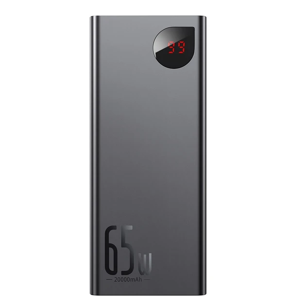 Повербанк Baseus Adaman Metal Digital Display 20000mAh 65W Black (PPIMDA-D01) Перевірені(Розпаковані)