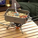 Тарілка - сковорода титанова з кришкою HWZBBEN 1200ml. ланч бокс титановий, фото 6