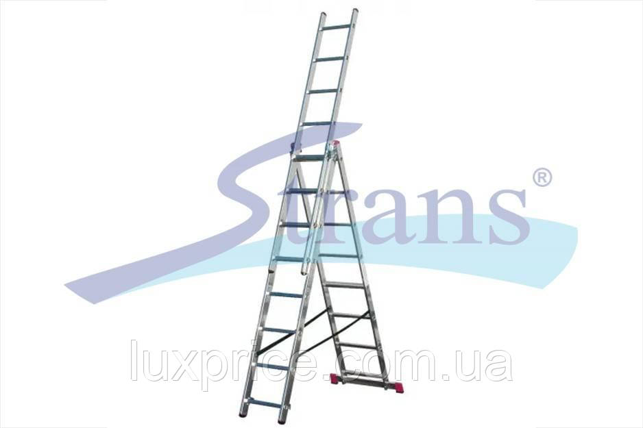 Драбина алюмінієва універсальна 3-секційна 24 сход. (3*8) H-5.09м 756х1053х3500мм Gut Meister ACL-38509 Luxprice, фото 1