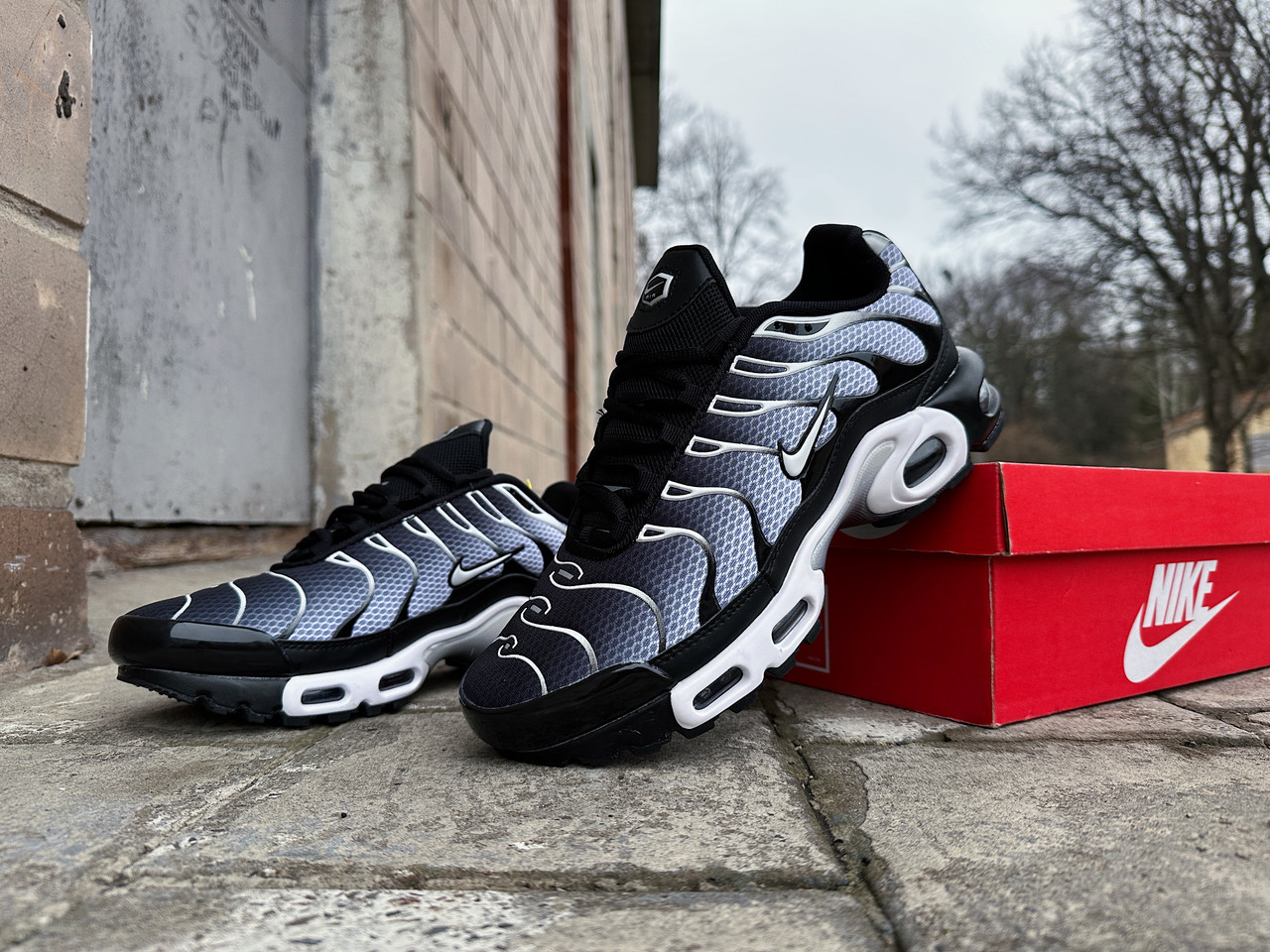 Кросівки Nike Air Max Plus TN унісекс Grey чорні з сірим