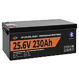Акумулятор LP LiFePO4 25,6V - 230 Ah (5888Wh) (Smart BMS 150А) з BT пластик, фото 3